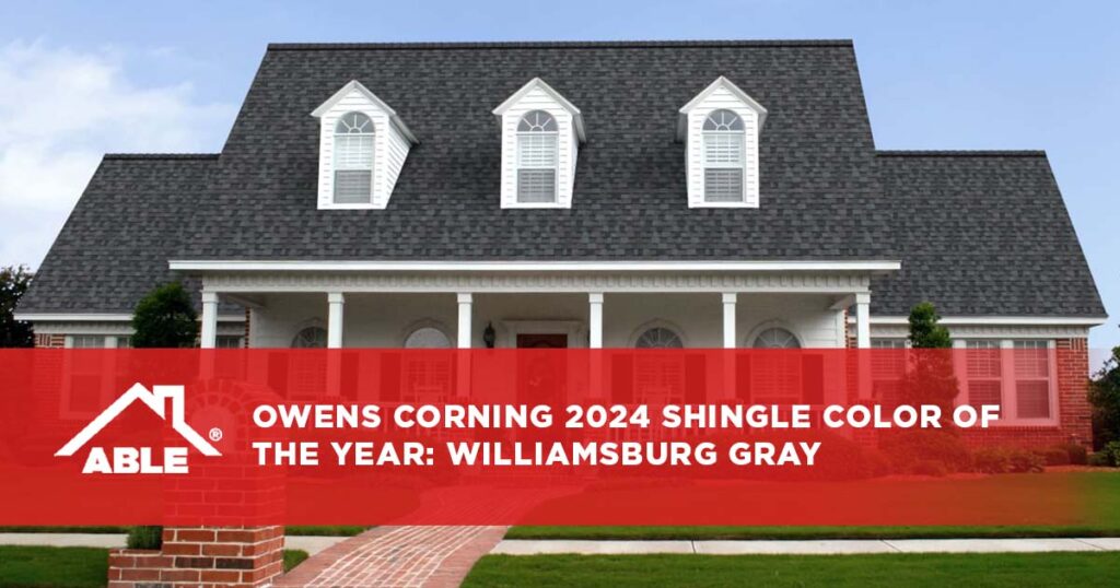 Owens Corning 2024 Shingle Color of the Year: Williamsburg Gray