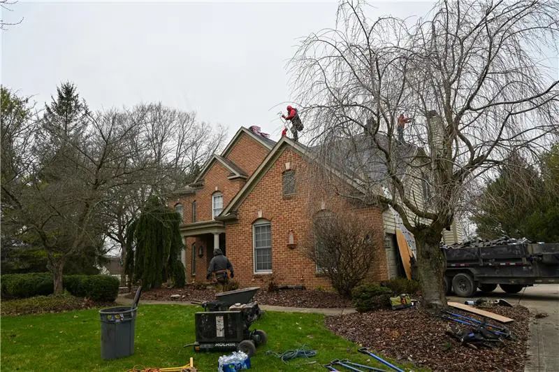 Full residential roof replacement after insurance claim completed in Granville Ohio by Able Roofing